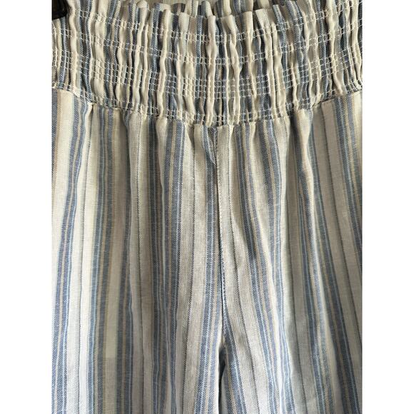 Love Tree Linen Blend Wide Leg Striped Pants NWOT Size Large - Picture 3 of 11